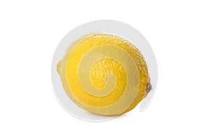 Fresh single lemon isolated on white background