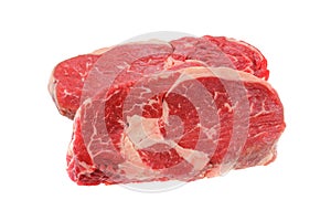 Fresh Sirloin steak, isolated on a white
