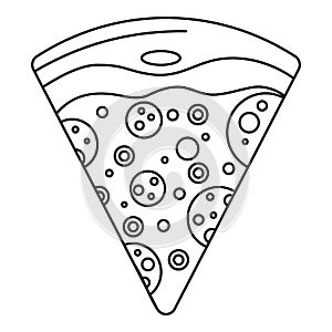 Fresh slice pizza icon, outline style