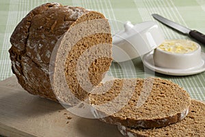 Fresh sliced Bayerisches wiesn brot