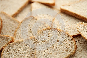 Fresh sliced bread in full frame macro photo