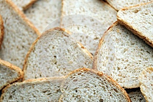 Fresh sliced bread in full frame macro photo