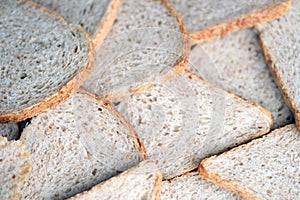 Fresh sliced bread in full frame macro photo