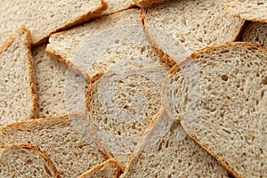 Fresh sliced bread in full frame macro photo