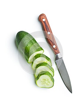 Fresh sliced cucumber.