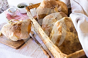 Fresh sliced homemade bread
