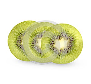 Fresh sliced kiwi fruit isolated on white background