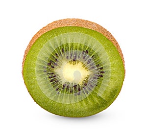 Fresh sliced kiwi fruit isolated on white background