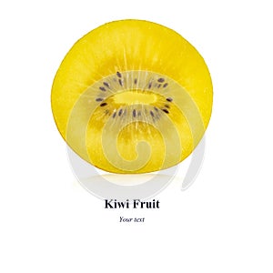Fresh sliced Kiwi fruit isolated on white background with Clipping Path