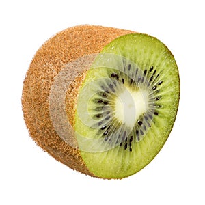 Fresh sliced kiwi isolated on white