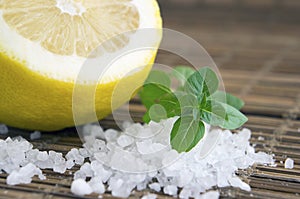 Fresh sliced lemon, sea salt and sweet basil