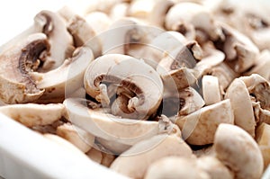 Fresh sliced mushrooms