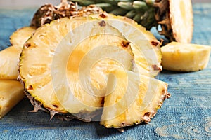 Fresh sliced pineapple