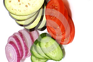 Fresh sliced vegetables