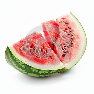Fresh sliced watermelon isolated on white background.