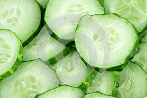 Fresh slices cucumber