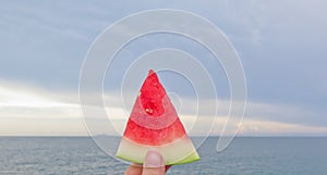 Fresh slices of red watermelon