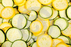 Fresh slices of summer squash