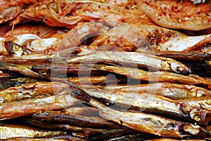 Fresh smoked fish background