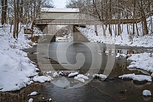 Fresh Snow on C&O Canal Near Washington D.C.