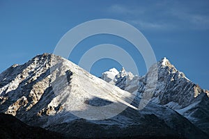 Fresh snow at mountains, Everest region in Himalayas, Nepal