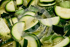 Fresh soup of zucchini and leek