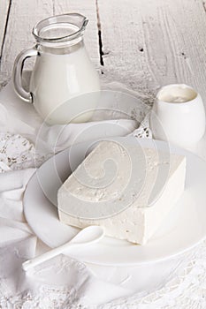 Fresh sour cream and quark