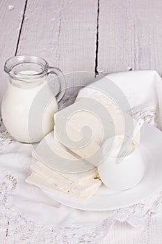 Fresh sour cream and quark