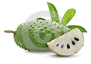 Soursop fruit isolated on white background