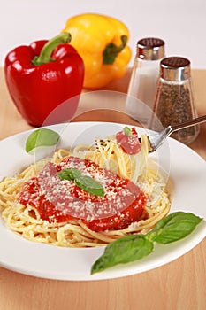 Fresh spaghetti meal