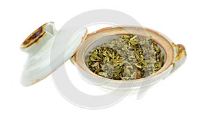 Fresh spearmint herb in a bowl