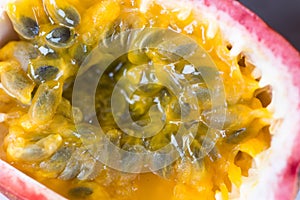 Fresh splited passion fruit