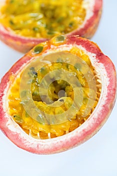Fresh splited passion fruits