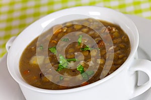 A fresh spoonful of lentil stew