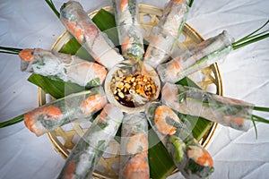 Fresh spring rolls with shrimps