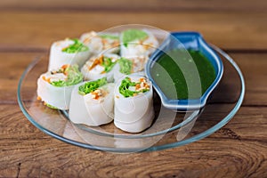 Fresh spring rolls with vegetable