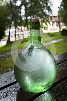 Fresh spring water in a demijohn bottle