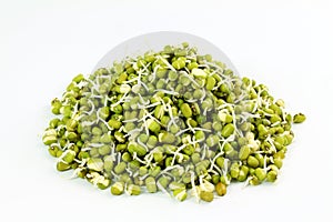 Čerstvý naklíčené fazuľa alebo zelený fazuľa v biely 