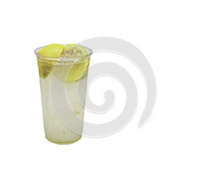 Fresh Squeezed Lemonade on a white background.