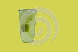 Fresh Squeezed Lemonade on yellow background