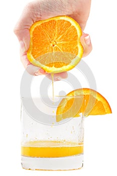 Fresco impreso naranja jugo 