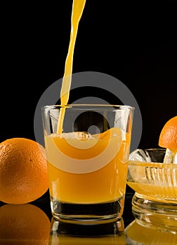 Fresco stampato arancia succo 