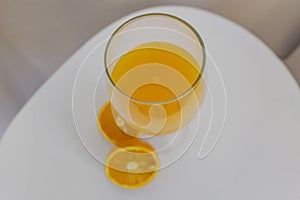 Fresh squeezed orange juice glass 