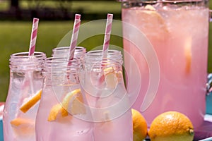 Fresh Squeezed Pink Lemonade on the Patio