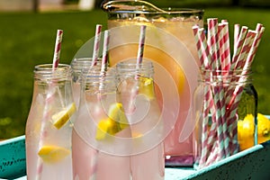 Fresh Squeezed Pink Lemonade on the Patio