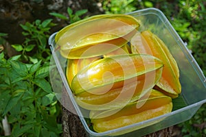 fresh starfruit or carambola (Averrhoa carambola)