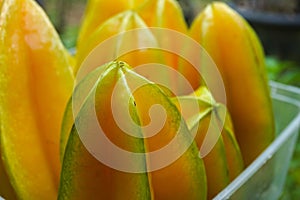 fresh starfruit or carambola (Averrhoa carambola)