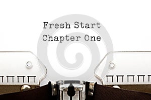 Fresh Start Chapter One Typewriter Concept