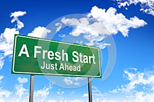 A fresh start road sign