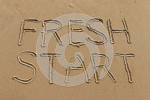 Fresh Start Written in the Sand